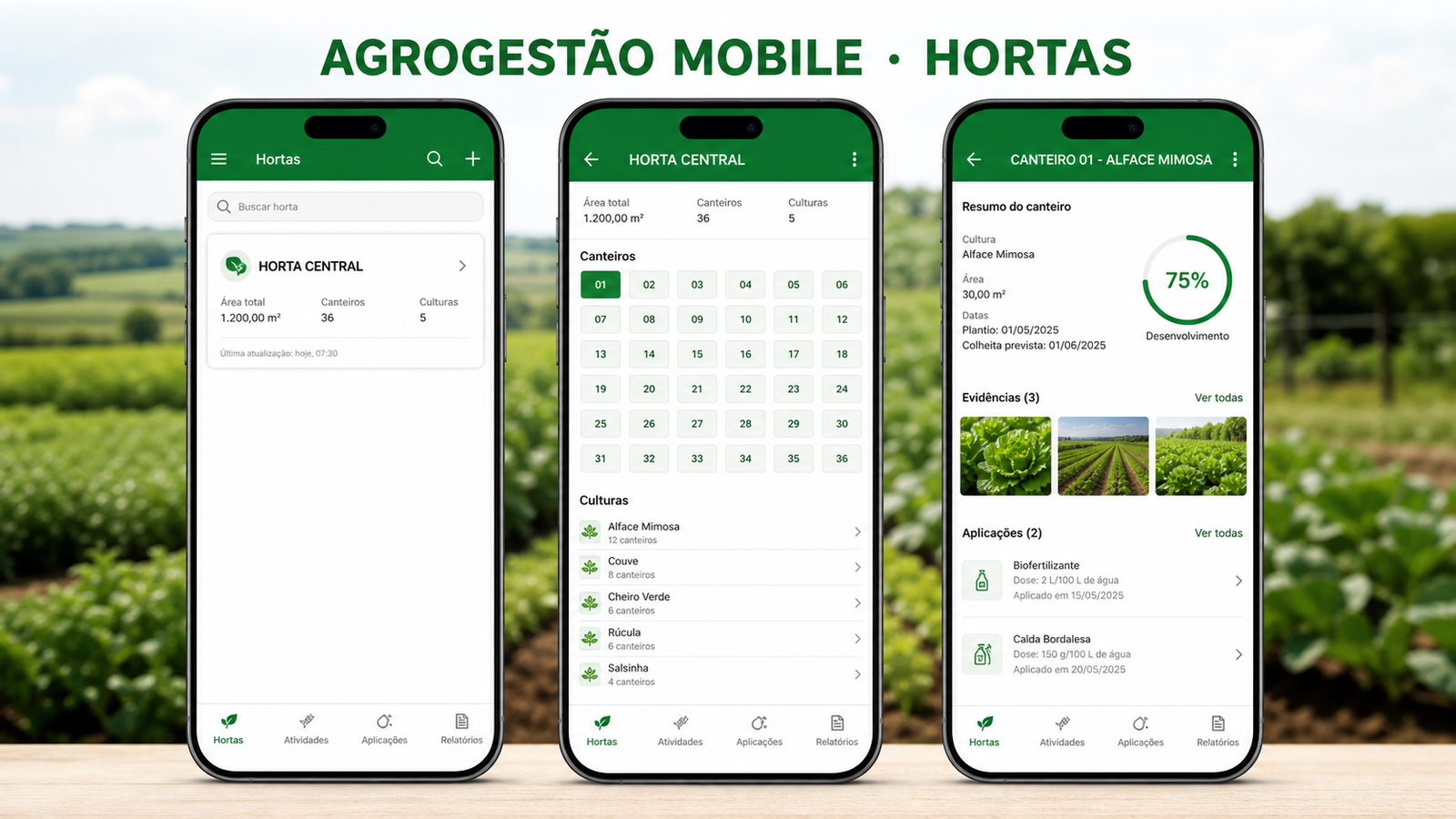 AgroGestão Mobile - Gestão de Hortas e Canteiros